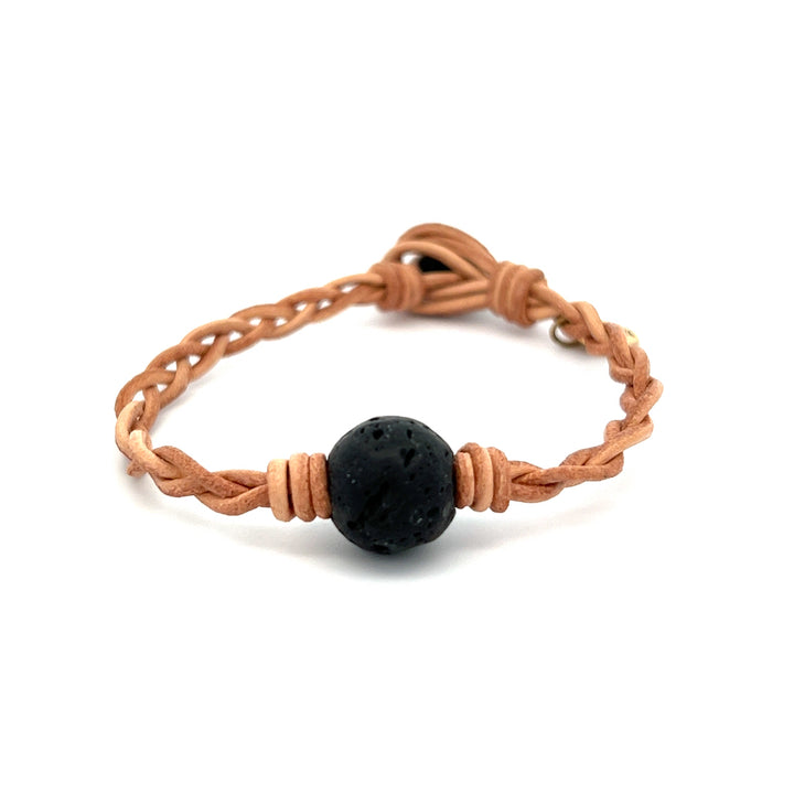 Lava Stone Braided Leather Stack