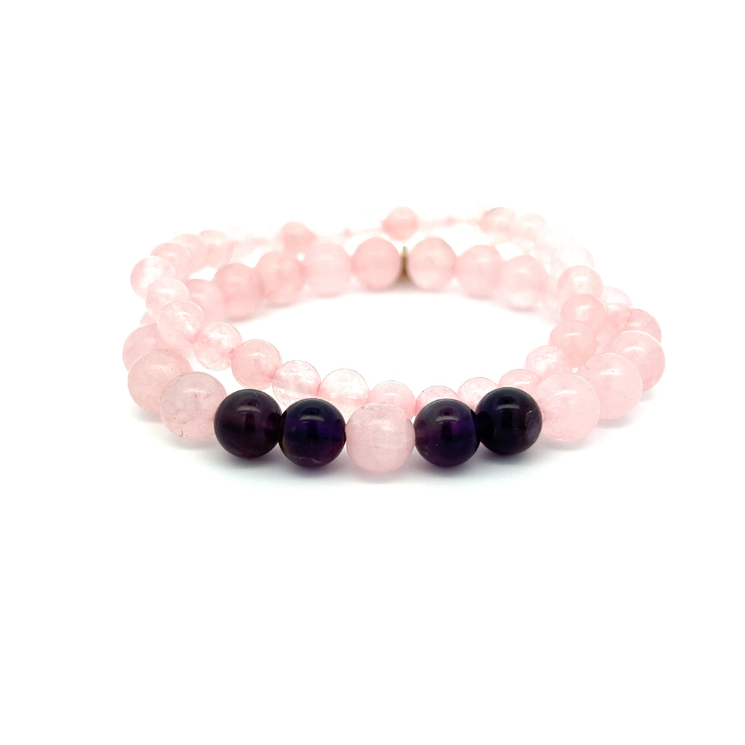 Rose Quartz + Amethyst Stack