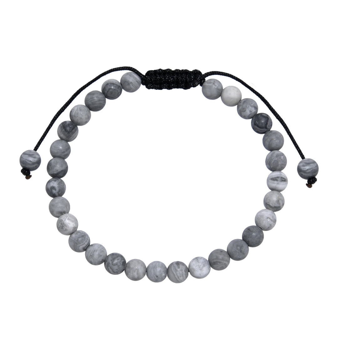 Map Stone Jasper (Matte) Pull Tie Bracelet
