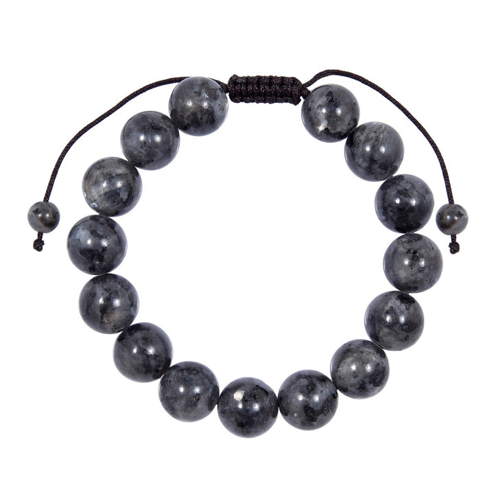 Black Labradorite Pull Tie Bracelet 12mm