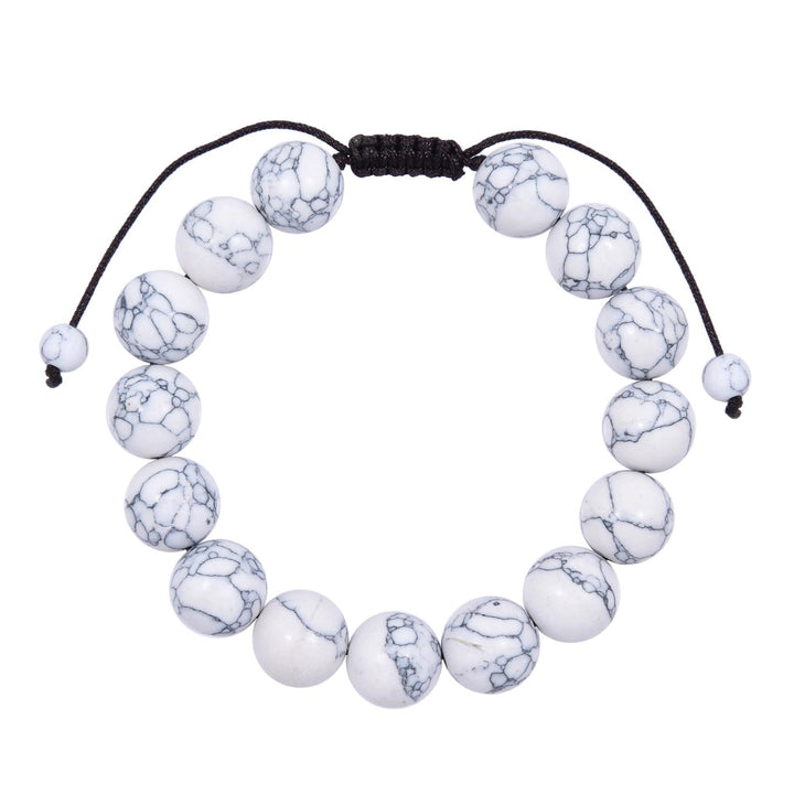 Matte Howlite Pull Tie Bracelet 12mm