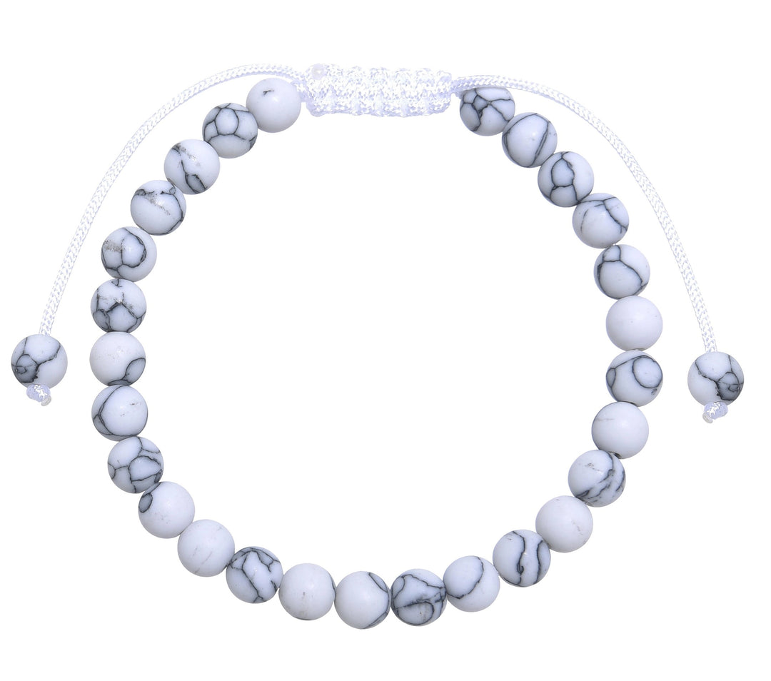 Howlite Matte Pull Tie Bracelet