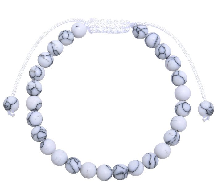 Howlite Matte Pull Tie Bracelet