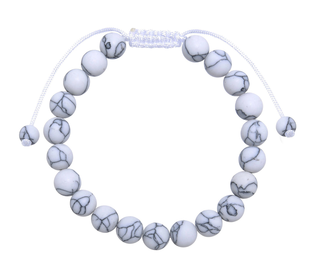 Howlite Matte Pull Tie Bracelet