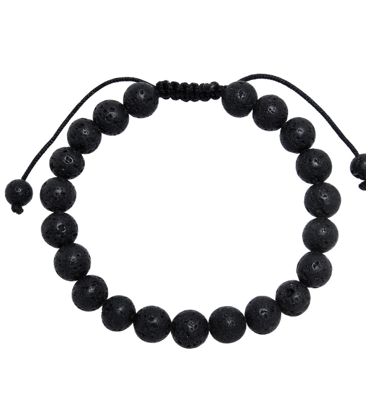 Lava Stone Pull Tie Bracelet