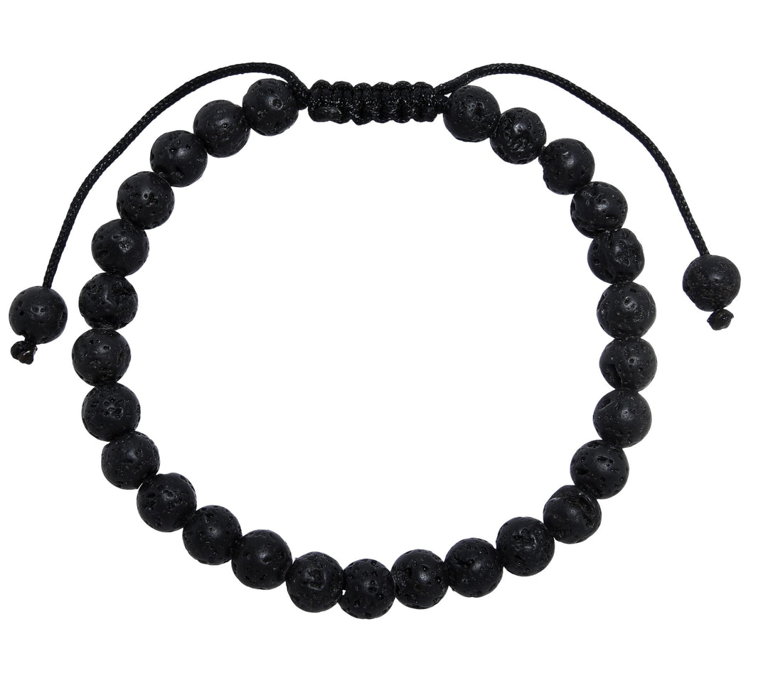 Lava Stone Pull Tie Bracelet