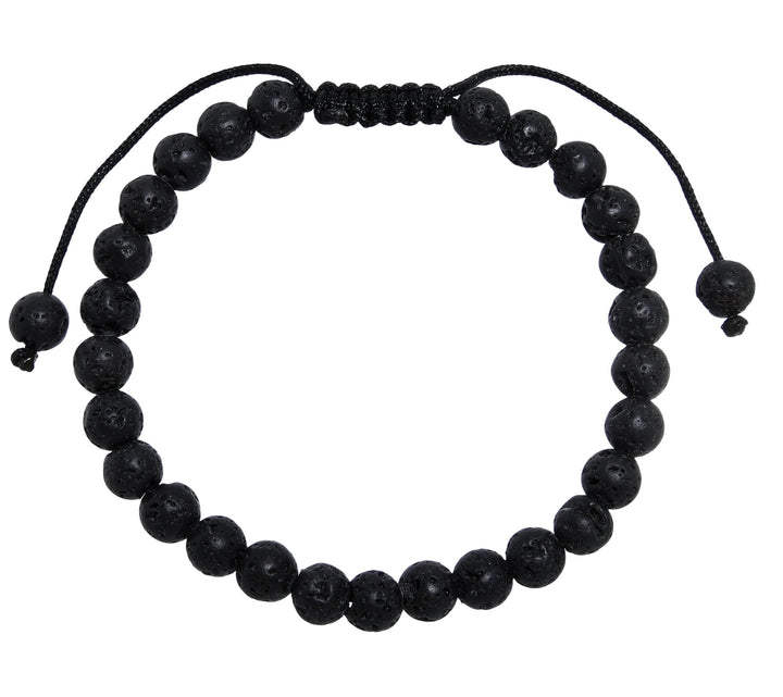 Lava Stone Pull Tie Bracelet