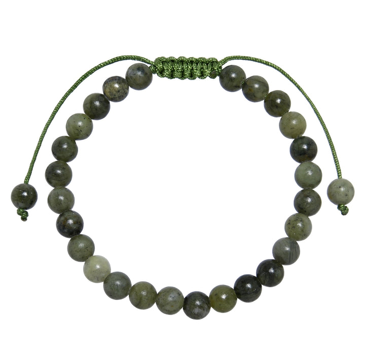 Olive Jade Pull Tie Bracelet
