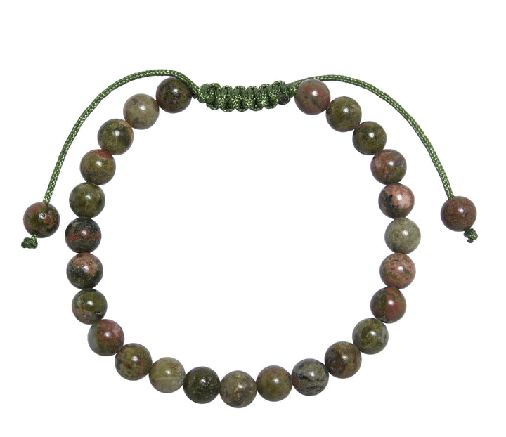 Unakite Pull Tie Bracelet