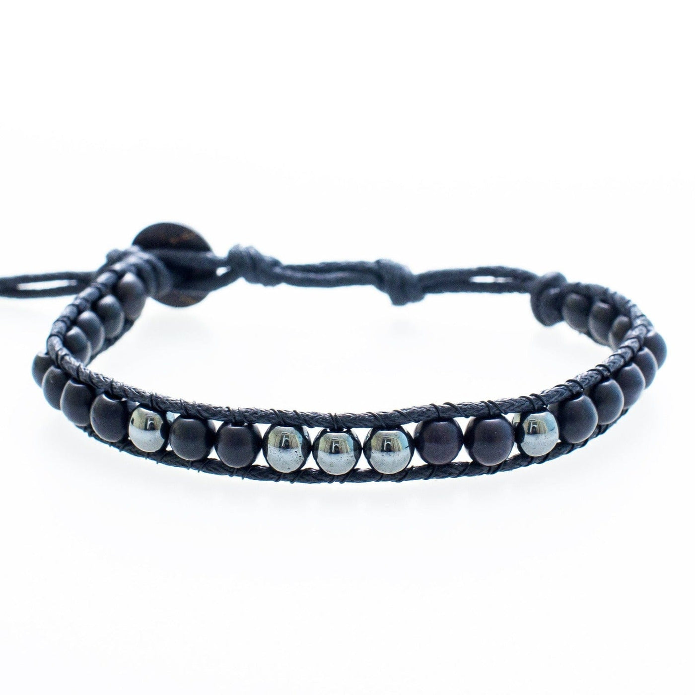 Looking Slick Hematite and Onyx Bracelet