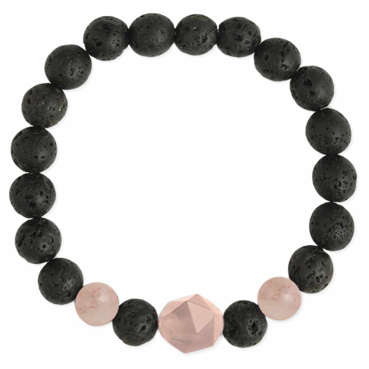 Lava + Rose Quartz Diffuser Bracelet