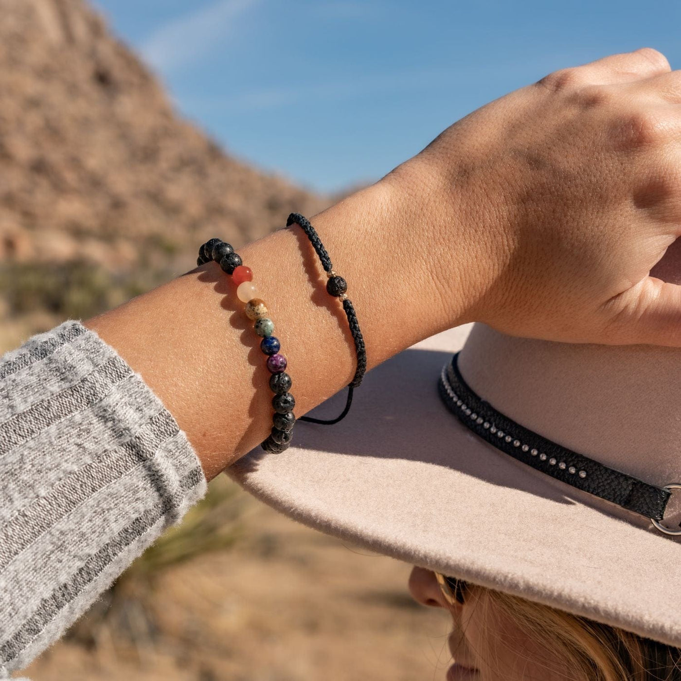 Black Lava Stone Braided Bracelet