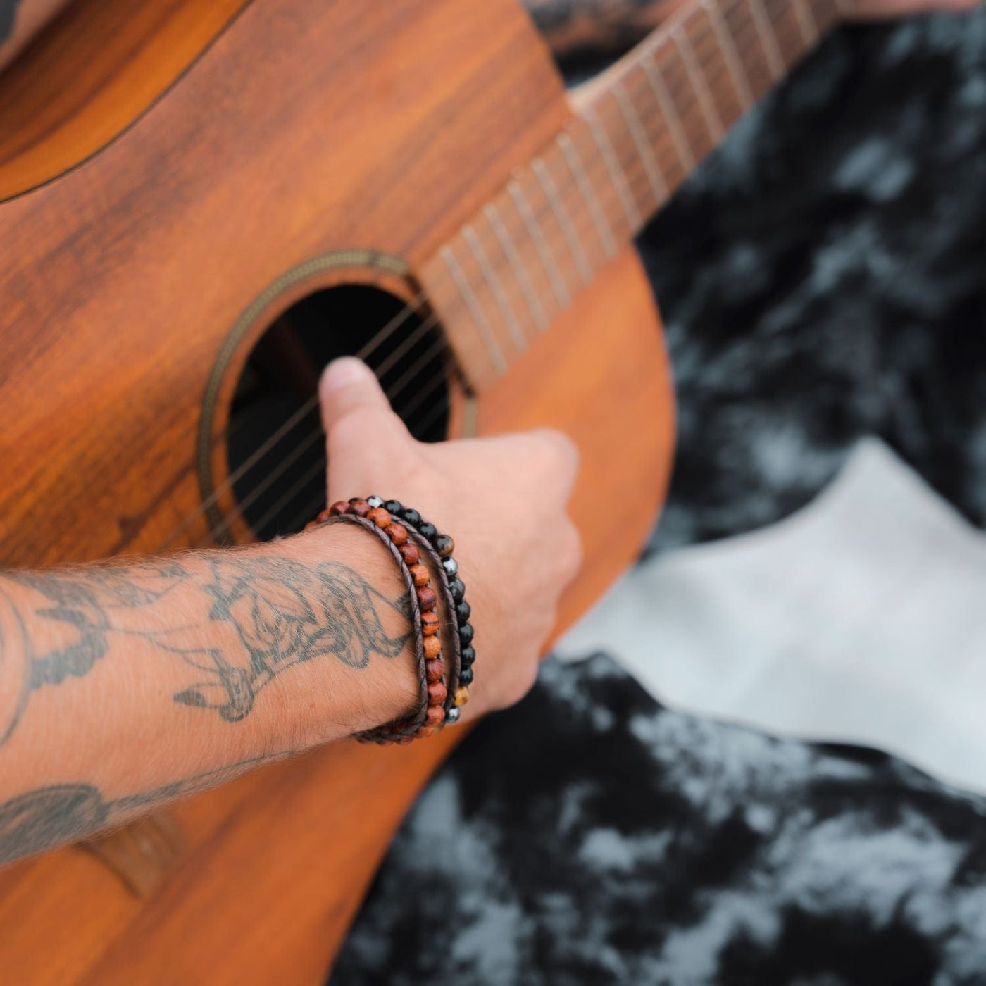 Dawn Patrol Wood Bead Bracelet